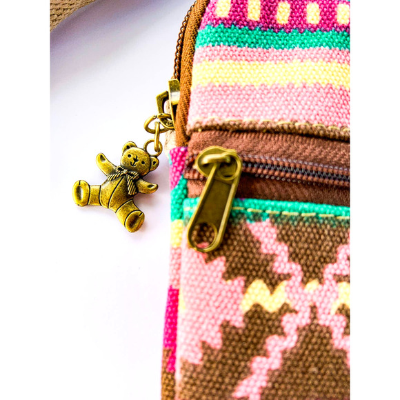 Mini Canvas Crossbody Bag w/ Boho / Tribal Pattern - Super Cute and Practical! - Picture 6 of 7
